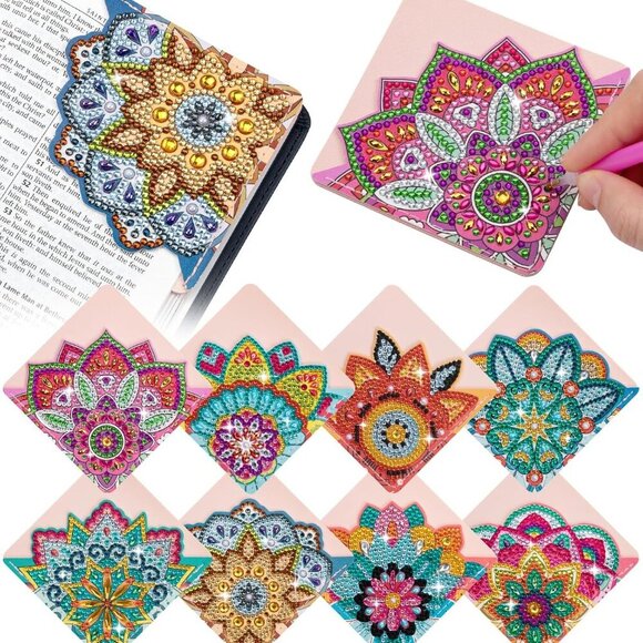 8 PCS Diamond Art Bookmarks, Diamond Painting Bookmarks for Book Lovers 5D DIY B - Picture 1 of 6